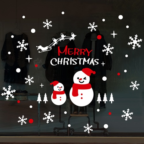 cmi325-화이트 크리스마스와 눈사람-크리스마스스티커