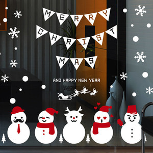 cmi255-눈사람 친구들과 파티-크리스마스스티커