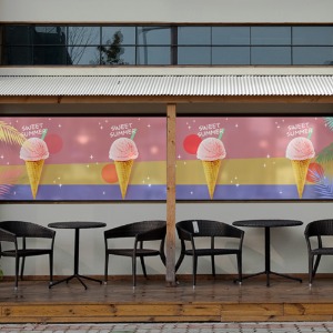 dgcn417-스윗썸머 아이스크림-무점착 반투명 창문 시트지