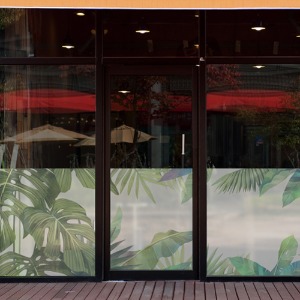 dgcn464-보테니컬 아트-열대식물-무점착 반투명 창문 시트지