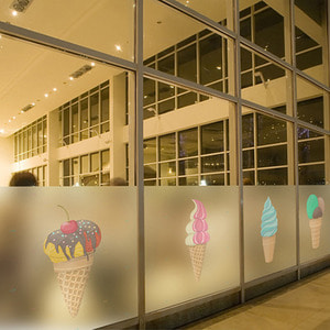 dgcn321-달달한 아이스크림-무점착 반투명 창문 시트지
